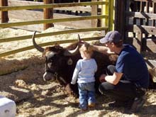 Picture of Tim & Madison petting Buddy